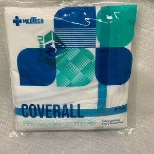 Medtecs Hazmat White Suit Disposable Coveralls Suit XL Without Tape